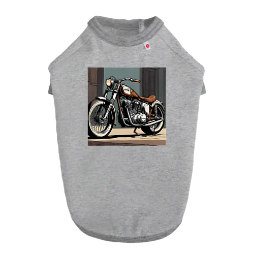 クラッシクなバイクのグッツ ドッグTシャツ