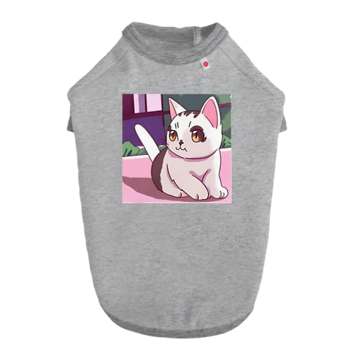 白茶ハーフの可愛い子猫グッズ ドッグTシャツ