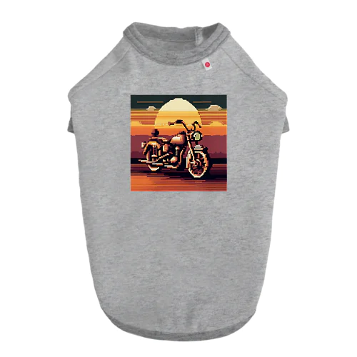 レトロバイクドット　夕日編　№３ ドッグTシャツ