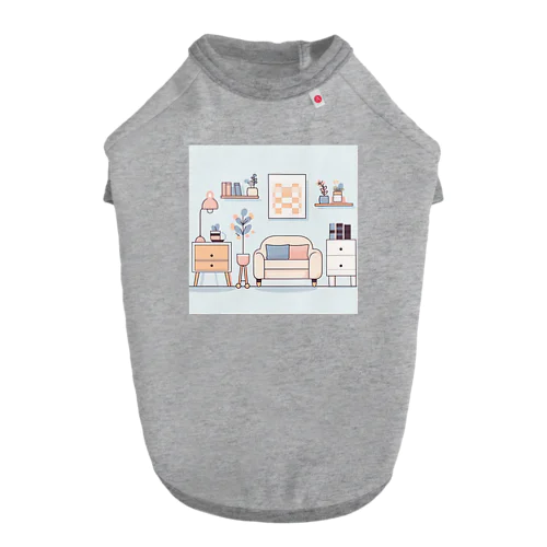 家具のシンプルで可愛いカラーイラスト Dog T-shirt