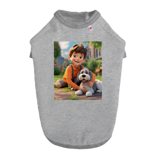 男の子と愛らしいシュナウザー・ドッグ Dog T-shirt