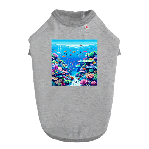 ドット絵沖縄の海 ドッグTシャツ