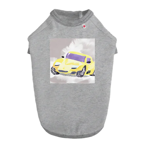 人気！水彩画風スポーツカー ドッグTシャツ