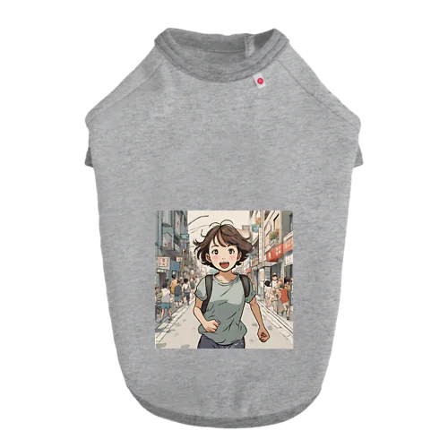 走る元気な女の子 Dog T-shirt