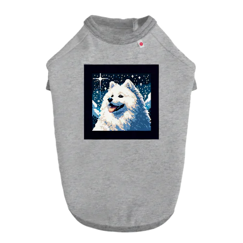 白い犬のドット絵 Dog T-shirt