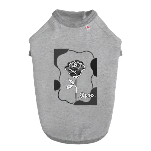 Black Rose Monotone ドッグTシャツ