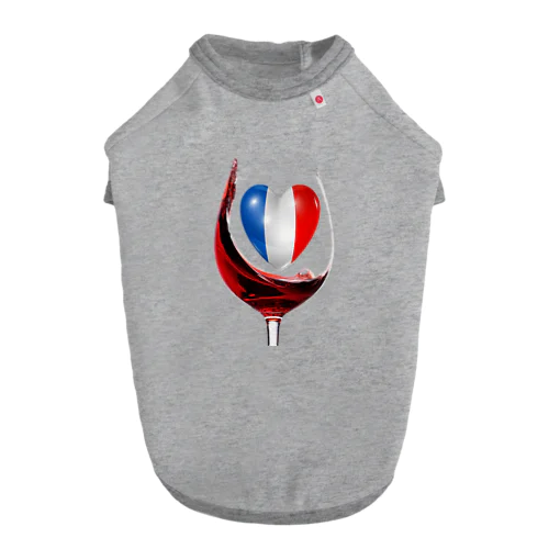 国旗とグラス：フランス（衣類） Dog T-shirt