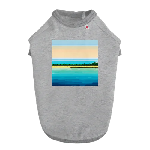 ドット　プーケットの青い海 ドッグTシャツ