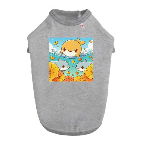 イチョウとかわいい海のいきものたちシリーズ⑦ ドッグTシャツ