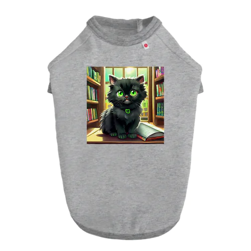 図書室の黒猫01 ドッグTシャツ