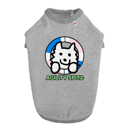 AGILITY SPITZ「タイヤからこんにちは！」 Dog T-shirt