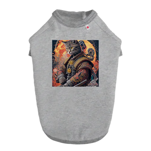 「猫舞う戦士の神響：武神の至高の姿」 ドッグTシャツ