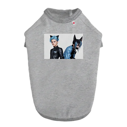 悪魔の融合: 暗黒の力と猫の支援 Dog T-shirt