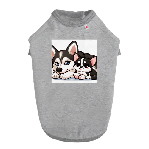 いつも仲良しハスキー&チワワ Dog T-shirt