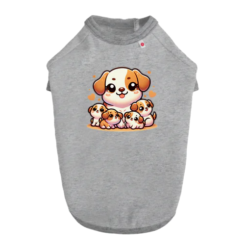 わんぱく子犬とやさしいママ ドッグTシャツ