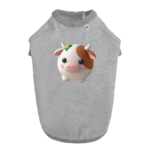 可愛い💕まんまる◯シリーズ✨　牛🐮 ドッグTシャツ