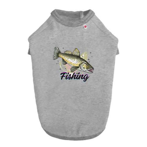 釣り好きのトラウト ドッグTシャツ
