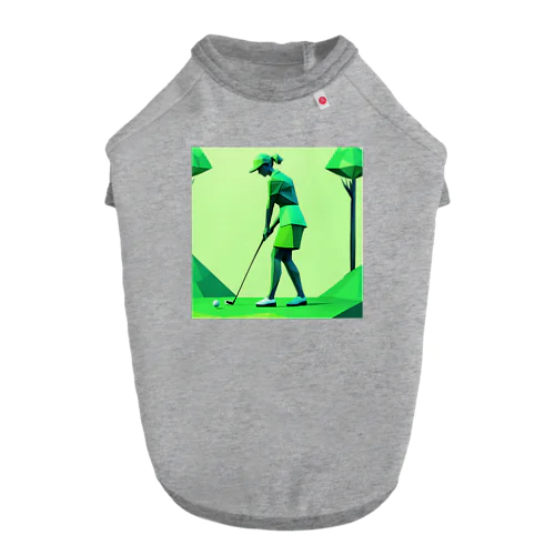 ゴルフしている美人 Dog T-shirt