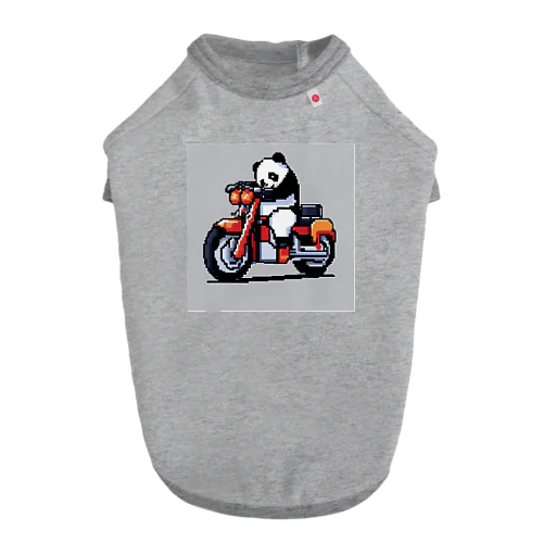 バイクに乗ったパンダ ドッグTシャツ