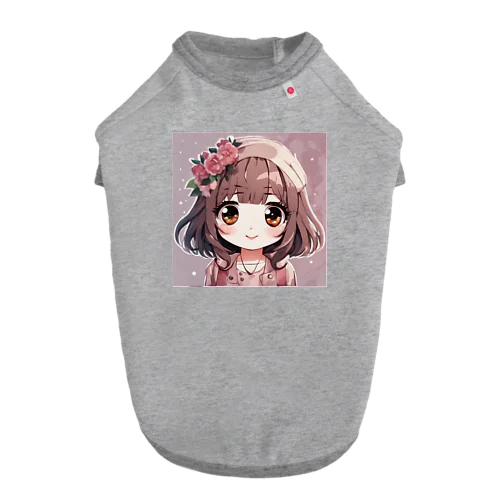 かわいい女の子 ドッグTシャツ