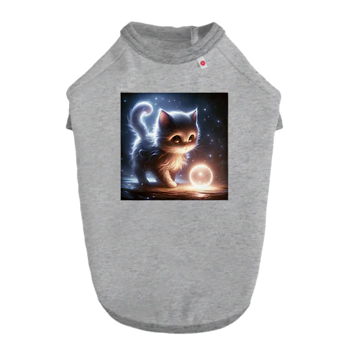 探究の光、夜を歩く猫 ドッグTシャツ