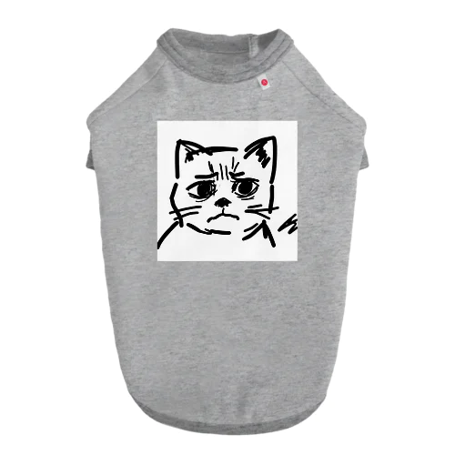 訝しげな顔の猫 ドッグTシャツ