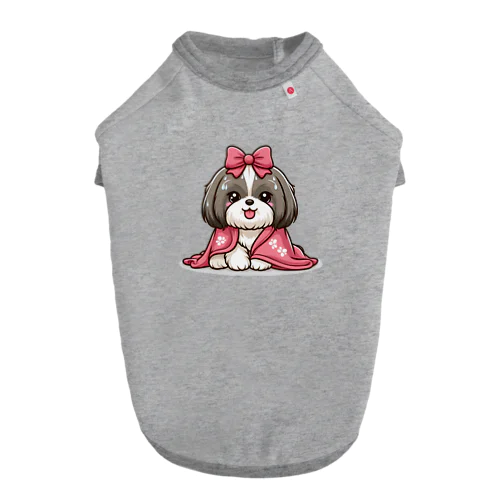 毛布にくるまるシーズー Dog T-shirt