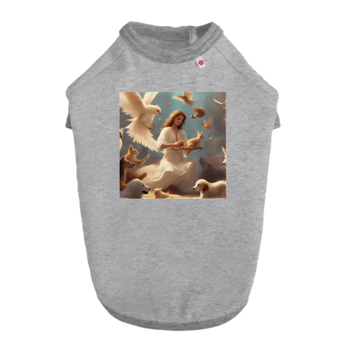 ペットと遊ぶ天使 Dog T-shirt