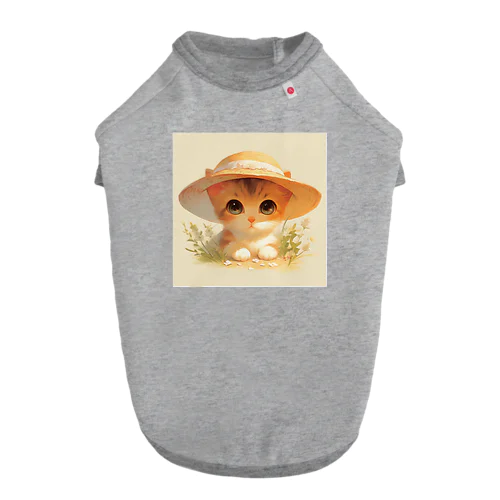 帽子をかぶった可愛い子猫 Marsa 106 Dog T-shirt