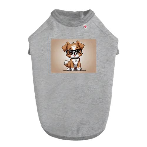 犬　カワイイ　眼鏡をかけている Dog T-shirt