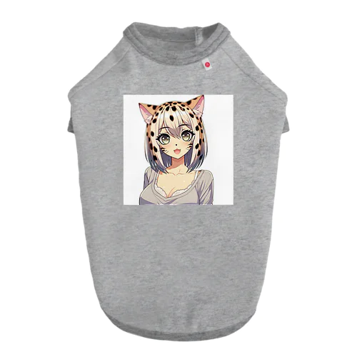 ベンガルキャットを女の子にしたイラスト ドッグTシャツ