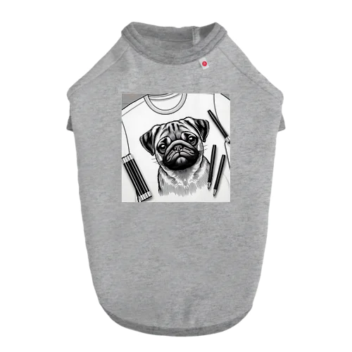 パグの鉛筆画 Dog T-shirt