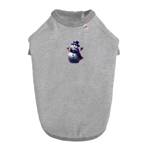 snowman with purple scarf Dog T-shirt