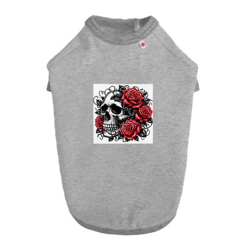 薔薇と髑髏 ドッグTシャツ
