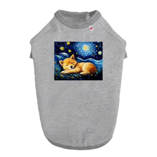 【星降る夜 - 柴犬の子犬 No.1】 ドッグTシャツ