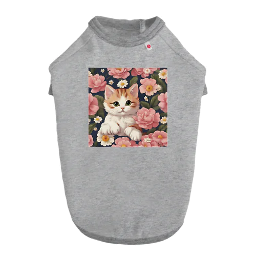 可愛い猫に華を添えて2nd ドッグTシャツ