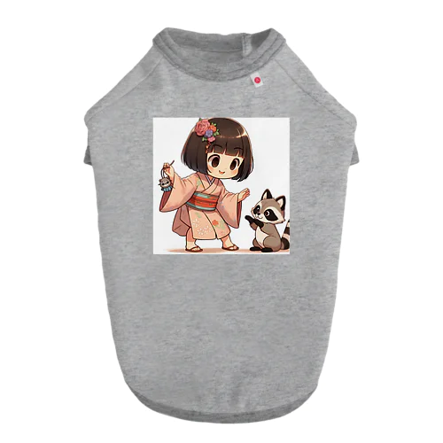 座敷わらしとかわいいタヌキ Dog T-shirt