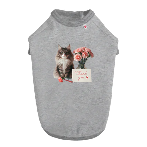 猫とカーネーション Dog T-shirt