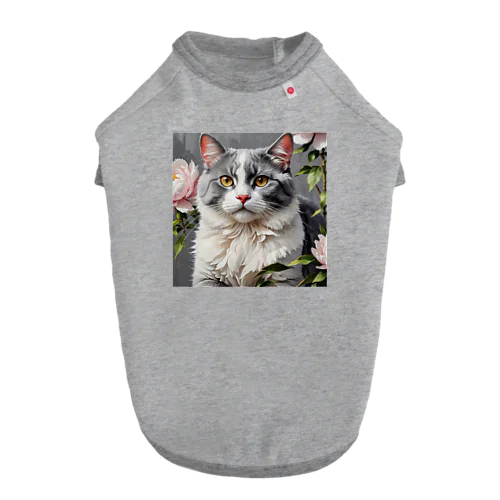 ピオニーと猫 Dog T-shirt