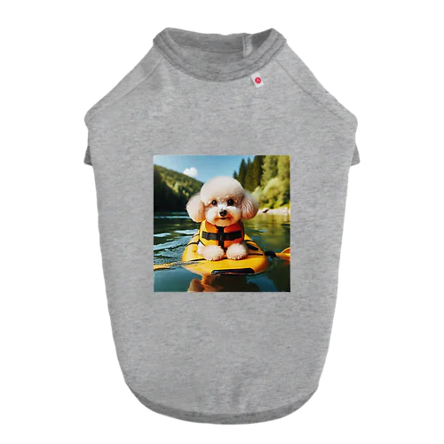 ボートで遊ぶ愛犬！ ドッグTシャツ