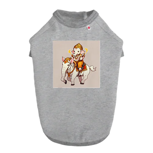 可愛いガネーシャに乗って馬に乗ろう Dog T-shirt