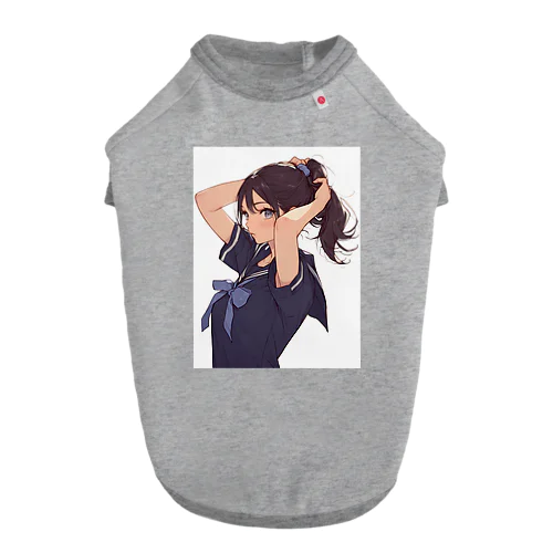 ポニーテールがセクシーな女の子　BLUE PLUM  691 ドッグTシャツ