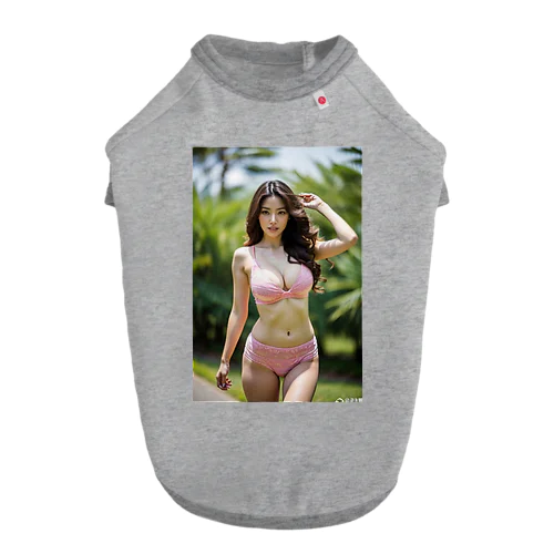 「海辺の恋模様: AI美女のビーチウェア・ファンタジー」vol248 ドッグTシャツ