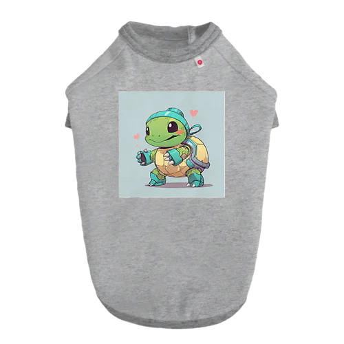 おもちゃのロボットとかわいいカメ ドッグTシャツ