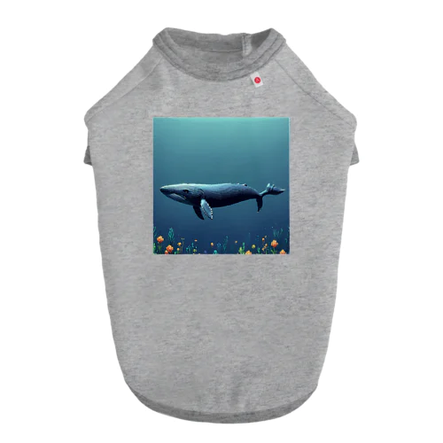 海中を泳ぐクジラのひれ ドッグTシャツ