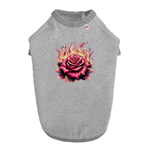 「炎の中の薔薇」 ドッグTシャツ