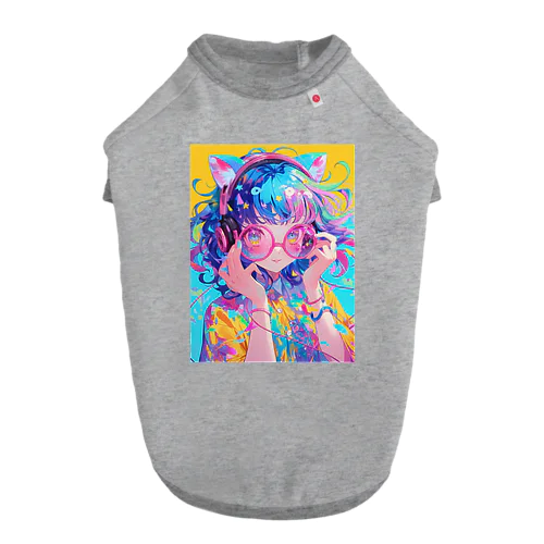 メガネの可愛い女の子のキャラクター Dog T-shirt