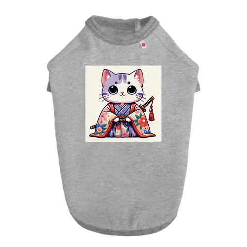 ネコSAMURAI Dog T-shirt