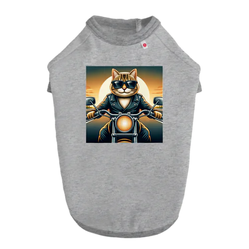 バイクに乗る猫 Dog T-shirt