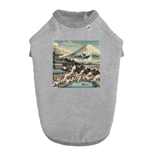 Japan Mt. Fuji Sento Bathhouse Beautiful scenery Dog T-shirt